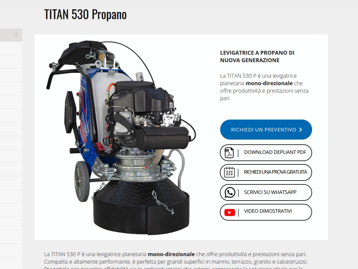 Livellatrice professionale a propano Hyper Grinder TITAN : potenza autonomia e prestazioni per grandi superfici